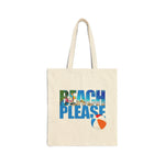 Travel Clique Cotton Canvas Beach Please Tote Bag