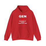 GEN X  - MASTERS OF IDGAF SINCE DAY ONE UNISEX HOODIE | Minimalist Graphic Sweatshirt
