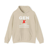 GEN X - CLASSIC UNBOTHERED UNDERRATED UNISEX HOODIE | Retro Generation X Design