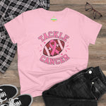 Tackle Cancer Tee, Women's T-Shirt, Breast Cancer Awareness Shirt, Gift for Her, Supportive Cotton Tee