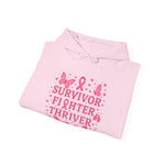 Survivor Fighter Thriver Hoodie, Inspirational Sweatshirt, Cancer Awareness Apparel, Unisex Gift, Supportive Clothing