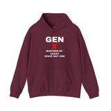 GEN X  - MASTERS OF IDGAF SINCE DAY ONE UNISEX HOODIE | Minimalist Graphic Sweatshirt