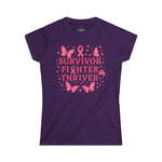 Survivor Fighter Thriver Pink Ribbon Survivor Tee - Empowering Fighter & Thriver Shirt for Cancer Awareness, Gifts, Celebrations, Support