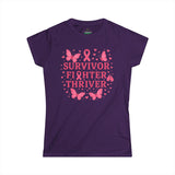 Survivor Fighter Thriver Pink Ribbon Survivor Tee - Empowering Fighter & Thriver Shirt for Cancer Awareness, Gifts, Celebrations, Support