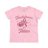 Touchdowns for Tatas Women's Tee | Football Awareness Shirt, Breast Cancer Support Top, Game Day Shirt, Gift for Her, Sports and Charity Tee