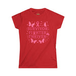Survivor Fighter Thriver Pink Ribbon Survivor Tee - Empowering Fighter & Thriver Shirt for Cancer Awareness, Gifts, Celebrations, Support