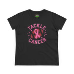 Tackle Cancer Tee, Women's T-Shirt, Breast Cancer Awareness Shirt, Gift for Her, Supportive Cotton Tee