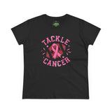 Tackle Cancer Tee, Women's T-Shirt, Breast Cancer Awareness Shirt, Gift for Her, Supportive Cotton Tee