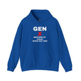 GEN X  - MASTERS OF IDGAF SINCE DAY ONE UNISEX HOODIE | Minimalist Graphic Sweatshirt