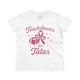 Touchdowns for Tatas Women's Tee | Football Awareness Shirt, Breast Cancer Support Top, Game Day Shirt, Gift for Her, Sports and Charity Tee