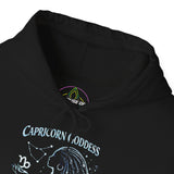 Capricorn Goddess ZodiacHoodie – Pastel Ocean Graphic Pullover