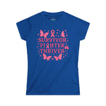 Survivor Fighter Thriver Pink Ribbon Survivor Tee - Empowering Fighter & Thriver Shirt for Cancer Awareness, Gifts, Celebrations, Support
