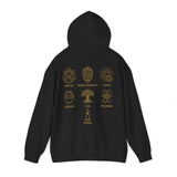 Kwanzaa Symbolic  Hoodie, Unisex Heavy Blend Sweatshirt for Celebrating Kwanzaa, Holiday Gift, Cozy Festive Apparel, Cultural Celebration Sweatshirt