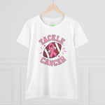 Tackle Cancer Tee, Women's T-Shirt, Breast Cancer Awareness Shirt, Gift for Her, Supportive Cotton Tee
