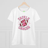 Tackle Cancer Tee, Women's T-Shirt, Breast Cancer Awareness Shirt, Gift for Her, Supportive Cotton Tee