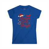 Sleigh Girl Sleigh Tee | Christmas Santa Hat & Sleigh Holiday Shirt