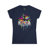 SOCA MI CRAZY Woman's Party Tee - Vibrant Festival Shirt, J'Vouert Tee, Caribbean Celebration Wear, Soca Music Festival Outfit