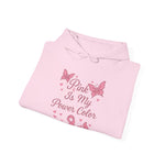 Pink Power Color Hoodie, Unisex Hoodie, Breast Cancer Awareness Sweatshirt, Inspirational Gift, Comfort Wear