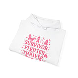 Survivor Fighter Thriver Hoodie, Inspirational Sweatshirt, Cancer Awareness Apparel, Unisex Gift, Supportive Clothing