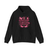 Survivor Fighter Thriver Hoodie, Inspirational Sweatshirt, Cancer Awareness Apparel, Unisex Gift, Supportive Clothing