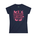 Survivor Fighter Thriver Pink Ribbon Survivor Tee - Empowering Fighter & Thriver Shirt for Cancer Awareness, Gifts, Celebrations, Support
