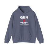 GEN X  - MASTERS OF IDGAF SINCE DAY ONE UNISEX HOODIE | Minimalist Graphic Sweatshirt