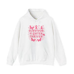 Survivor Fighter Thriver Hoodie, Inspirational Sweatshirt, Cancer Awareness Apparel, Unisex Gift, Supportive Clothing
