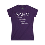 Sassy Mom's Softstyle Tee - SAHM: Sass, Attitude, Hustle, Mommin'