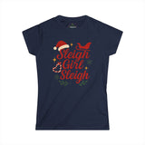 Sleigh Girl Sleigh Tee | Christmas Santa Hat & Sleigh Holiday Shirt