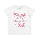 Pink Is My Power Color Butterfly Tee | Women's Cotton T-Shirt, Breast Cancer Awareness Shirt, Gift for Her, Butterfly Print Top, Casual Wear